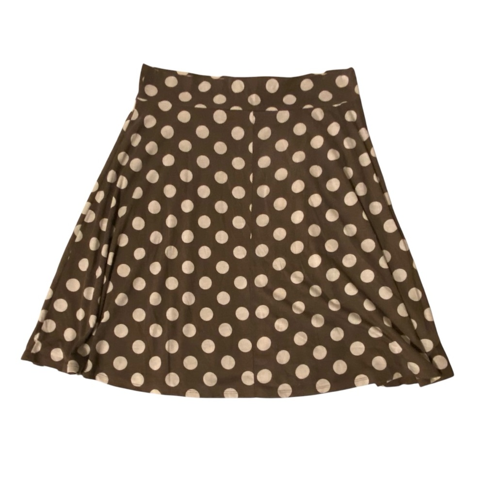 Brown polka dot midi skirt